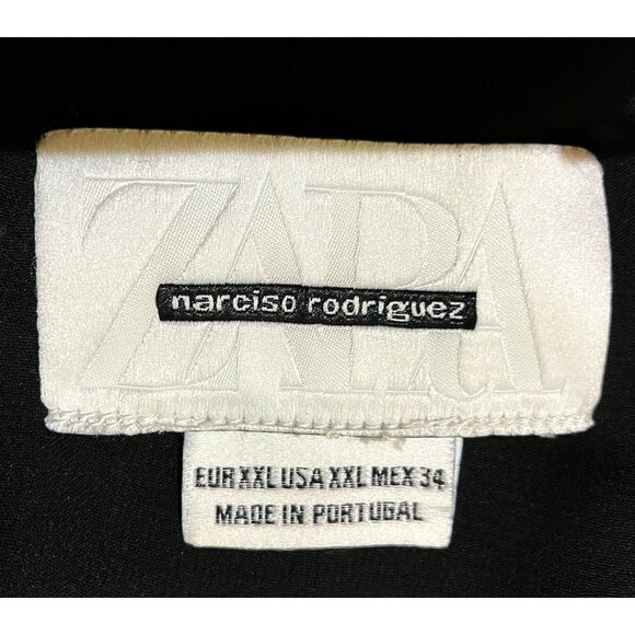 Plus-size Rare NARCISO RODRIGUEZ for ZARA, draped, tied asymmetric 3X, black - Picture 4 of 5